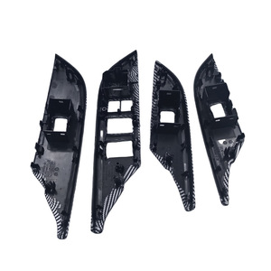 Kit de molduras para el tablero de Hilux 2005-2015, estilo fibra de carbono, material ABS negro, panel interior para Toyota. - Product Image 5