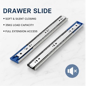 Glissières télescopiques TOPCENT pour tiroirs de cuisine, paniers coulissants, glissières de tiroir de meuble, glissières à ouverture par poussée pour tiroirs à roulettes - Product Image 1