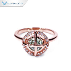 Anillo Tianyu con Moissanita Verde de 1 Quilate en Plata, Platino y Oro Rosa, Joyería de Lujo para Compromiso y Regalo de Aniversario - Product Image 3