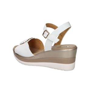Sandali con zeppa da donna Tredy bianchi 84294-E5 con tacco a piattaforma, scarpe estive - Product Image 3