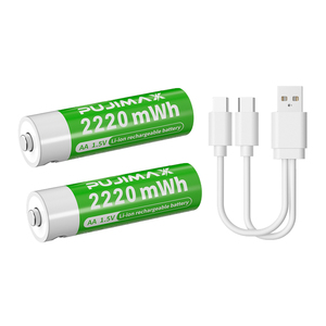 PUJIMAX Быстрая зарядка <span class=keywords><strong>2</strong></span> шт. USB-кабель для зарядки цилиндров 2220mWh литий-ионный аккумулятор с портом типа C для удобной зарядки - Product Image 1