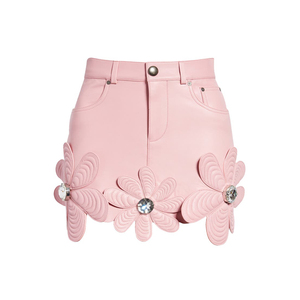 Gonna Vintage Vintage a vita alta Mini a matita corta in pelle a linea per donna <span class=keywords><strong>minigonna</strong></span> floreale impreziosita naturale - Product Image 1