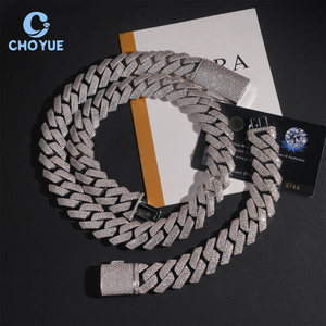 สร้อยคอแบบ Cuban Link  ขนาด 20 มม. ประดับเพชร Moissanite VVS เงินแท้ 925 สำหรับผู้ชาย สไตล์ฮิปฮอป - Product Image 5