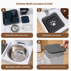 Alimentador Automático de Gato 2-em 1 e Dispensador De Água Tigela De Cachorro De Grande Capacidade Bacia De Alimentos De Gato De Estimação Dupla e Bacia De Água - Product Image 3