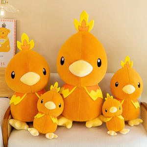 Adorable oreiller en peluche <span class=keywords><strong>Torchic</strong></span> de dessin animé - Peluche douillette pour la décoration de chambre, cadeau d'anniversaire câlin - Product Image 1