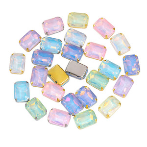 Rectangular octagonal and quadrangular hand-sewn claw diamond <b>wedding</b> and shoe <b>accessories</b>, protein Mocha crystal claw diamond - Product Image 1