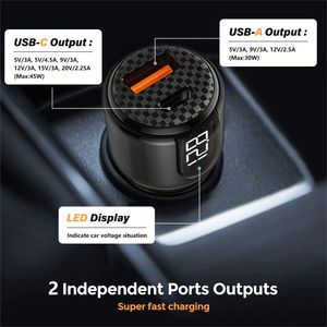 อะแดปเตอร์ชาร์จโทรศัพท์ในรถยนต์แบบ USB-C ชาร์จเร็วพิเศษ PD3.1 ช่องจุดบุหรี่ กำลังไฟ 30W พร้อมโวลต์มิเตอร์ วัสดุ GAN - Product Image 3