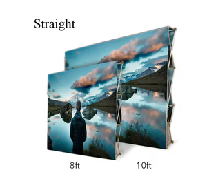 Kustom 10ft 20ft portabel latar belakang Pop-up spanduk lantai berdiri Tampilan berdiri promosi akril dan bahan plastik - Product Image 4