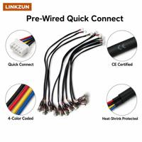 Arnés de Cableado para Interruptor de Botón Metálico de 16mm y 19mm, Conector Impermeable de 4 Pines y 12V Pre-cableado para Equipos Industriales