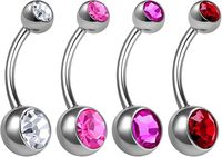 Xinfocus Anneau de nombril en titane 14G, piercing de nombril en acier inoxydable, bijoux de corps tendance pour femmes et hommes, piercing en titane G23