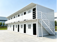 Maison conteneur pliable à 2 étages, hôtel conteneur modulaire préfabriqué avec balcon, hébergement portable pour camping et complexe hôtelier