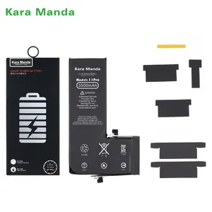 Kara Manda Hoge Capaciteit 3500Mah Oplossen Pop-Up Reparatie Belangrijke Km Vervangende Batterij Voor Iphone 11 Pro Batterij Gezondheid 100%