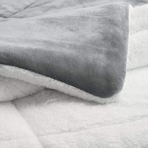 Thoải mái tối màu xám giường <span class=keywords><strong>Comforter</strong></span> mềm sang trọng Fluffy nhung flannel sợi nhỏ chần <span class=keywords><strong>Comforter</strong></span> cho mùa đông - Product Image 3