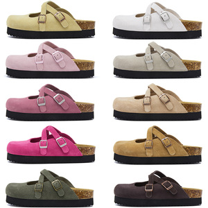 Sandalias de Mujer de Alta Calidad, Suaves, con Suela Gruesa, Diseño de Tiras Cruzadas, Personalizadas, Tipo Mule, de Gamuza, con Suela de <span class=keywords><strong>EVA</strong></span> Antideslizante y Cómodas - Product Image 1