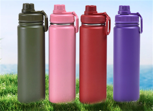 Botella DE AGUA DE ACERO INOXIDABLE aislada al vacío de viaje deportiva de doble pared de boca ancha personalizada de 32oz /1000ml con tapa de paja - Product Image 4