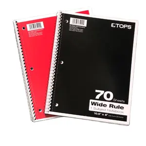 Whole sales Custom Printing Logo Spiral Notebook Made in Vietnam 70 sheets Black Color Office stationery