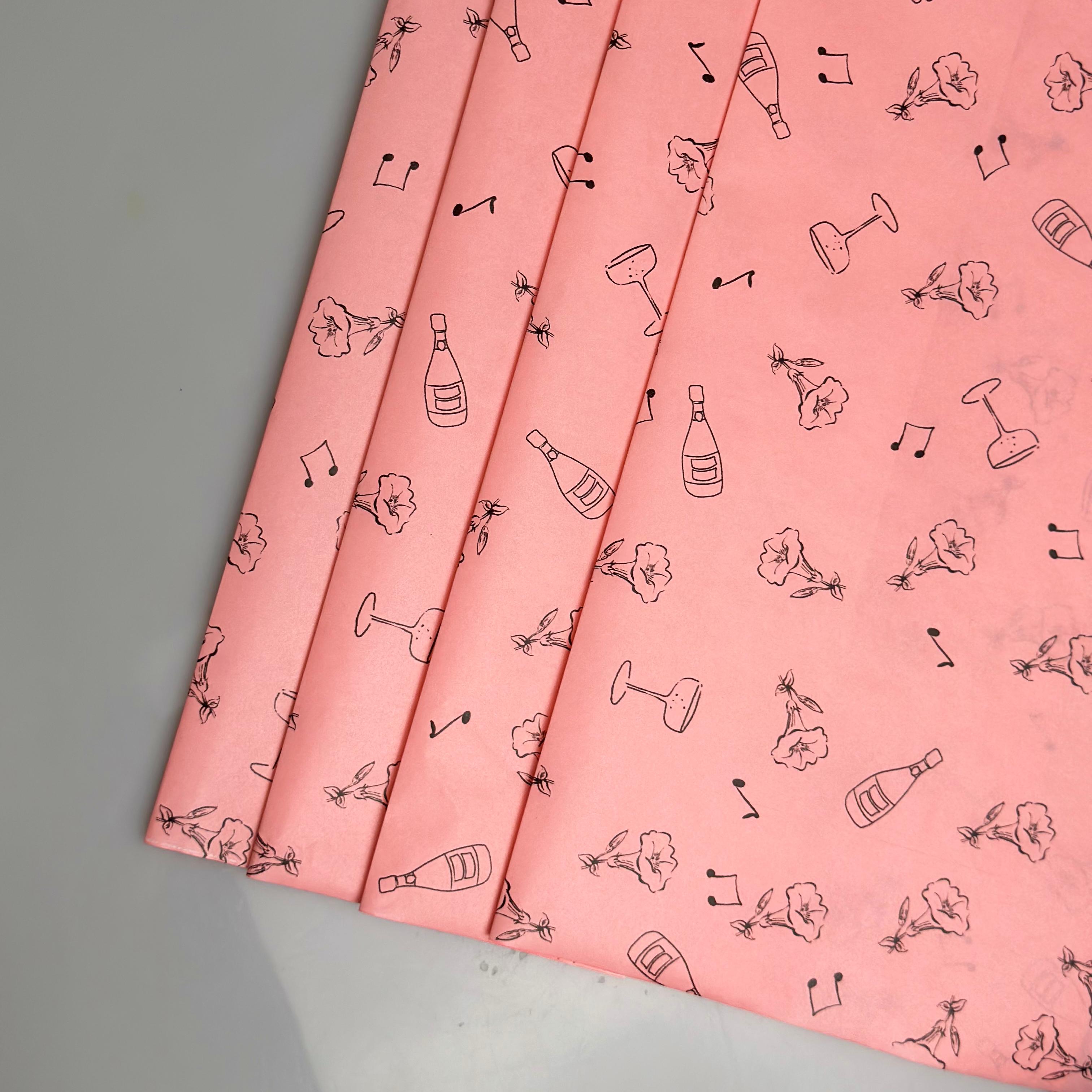 Customized Pink Craft Paper Wrapping Tissue for Clothes & Gifts Coated Pulp Material With Brand Logo Printing for Packing