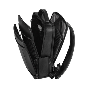 Bolso con bloqueo de huellas dactilares, bolso de cuero genuino multifunción personalizado, mochila inteligente antirrobo para ordenador portátil para hombres de negocios - Product Image 2