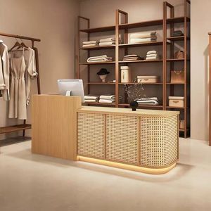 Bureau de réception d'angle en <span class=keywords><strong>bois</strong></span> antique pour l'école moderne pour caisse enregistreuse magasin de fleurs Table à dessert magasin de vêtements café réception - Product Image 2