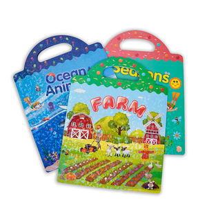 Livre d'autocollants pour enfants en gros, éducation précoce, entraînement à la concentration, réutilisable, thèmes animaux, dinosaures, océan - Product Image 1