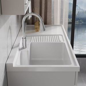Mobile Lavanderia Smart per Balcone <span class=keywords><strong>con</strong></span> Lavatrice Integrata Armadio su Misura e Lavabo per Bagno - Product Image 4