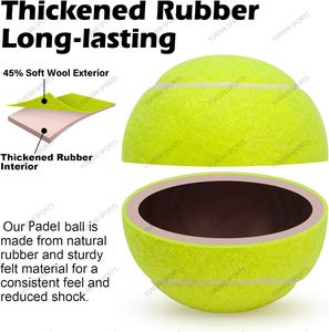 Les balles de padel standard certifiées FIP peuvent en caoutchouc naturel 45% laine durable pour l'entraînement et la compétition Balles de <span class=keywords><strong>tennis</strong></span> personnalisées avec logo - Product Image 6