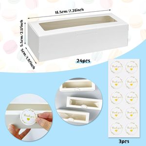 Cajas <span class=keywords><strong>para</strong></span> Macarons Blancas, Empaque <span class=keywords><strong>para</strong></span> Macarons, Contenedor <span class=keywords><strong>para</strong></span> Pastelería, Caja <span class=keywords><strong>de</strong></span> Regalo <span class=keywords><strong>para</strong></span> Postres con Ventana <span class=keywords><strong>para</strong></span> <span class=keywords><strong>Cumpleaños</strong></span> y San Valentín - Product Image 2