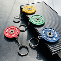 Porte-clés de sport, forme de mini haltère 3D, bonne simulation, porte-clés pour salle de sport, porte-clés promotionnel personnalisé