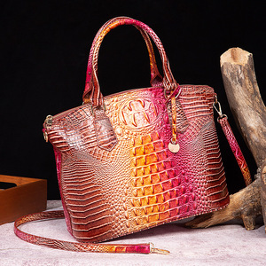 Borse a mano Vintage da donna di alta qualità in pelle sintetica borsa a tracolla Top con manico in coccodrillo borse dal Design unico per donne di lusso - Product Image 2