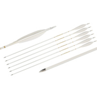 Flèche en carbone pur SPG Archery 32 pouces pour arc composé et arc classique, pour le tir sur cible, la chasse et l'entraînement, avec plumes de dinde et pointe filetée