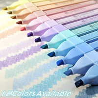 Stylo surligneur à pigment pailleté 3 couleurs Stylo surligneur personnalisé mignon avec forme de glaçure pour les lèvres