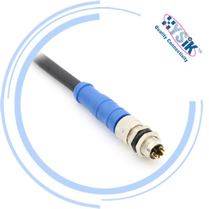 M8 kabel Overmolding dengan konektor 4 tiang Solder Pigtal memimpin wadah Panel melingkar pengodean dan korset - Product Image 1