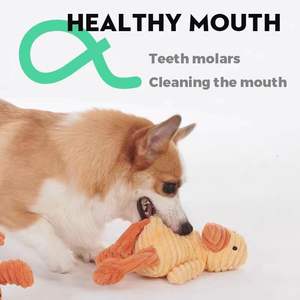 Hayvan peluş dolması köpek çiğnemek köpek Molar oyuncak sevimli Pet Squeak yumuşak oyuncaklar yeni gelenler ile çocuklar için yüz - Product Image 6
