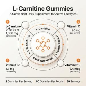 Gomitas de L-Carnitina, Vitamina C, B6 y B12, 60 Unidades, Fabricante OEM ODM, Etiqueta Privada, Directo de Fábrica - Product Image 3