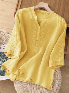 Camicette Estive Eleganti di Qualità per Donne, Maniche Corte, Ricamate, Casual e alla Moda - Product Image 3