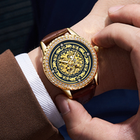 Montre automatique mécanique de luxe pour homme LOUIE JUELEN, 41 mm, aiguilles lumineuses, bracelet en cuir véritable, verre minéral, 30 m.