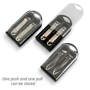 Coupe-ongles en acier inoxydable, ensemble de 2 pièces, portable, anti-éclaboussures, outils de manucure, logo personnalisé pour la maison et le salon - Product Image 5