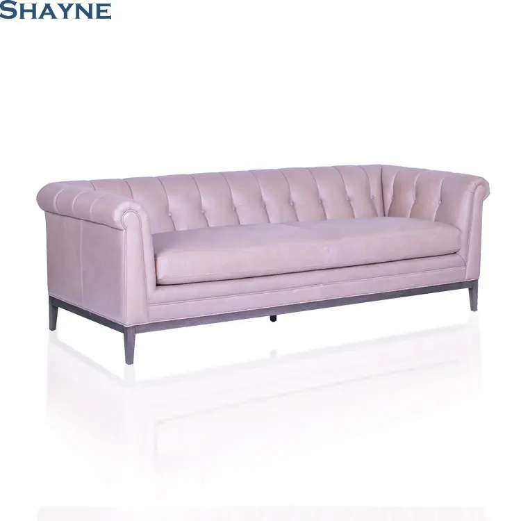 High Point Exhibitor OEM for well-known brands SHAYNE FURNITURE Top Grain Leather chesterfield beds couch living room sofa