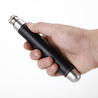 Tube à vin portable en cuir de style européen et américain, 45 ml, en acier inoxydable, pour le stockage des cigares