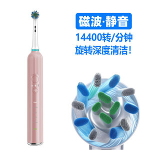 แปรงสีฟันไฟฟ้าแบบชาร์จไฟได้ประเภท C IPX7 กันน้ำ 800MAH อายุการใช้งานแบตเตอรี่ 30 วันแบบพกพาพร้อมหัวแปรง 6 หัว - Product Image 5