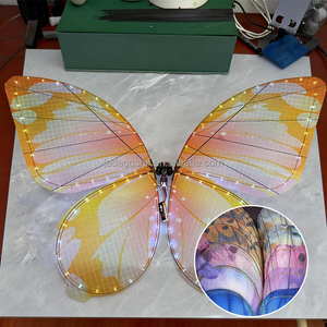 LEDA - Alas de Mariposa de Tela con Luces LED Románticas, Alas de Mariposa con Degradado de Color para Decoración de Bodas, Cumpleaños, Fiestas y Eventos - Product Image 3