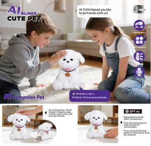 Jouet intelligent IA Deepseek, chiot en peluche mignon qui aboie et cligne des yeux, jouet interactif vocal <span class=keywords><strong>Tamagotchi</strong></span>, cadeau pour fille - Product Image 6