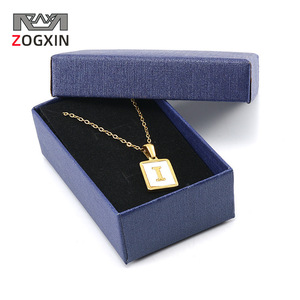 Zogxin Letter Pendant Necklace Gold Plated Initial I Square Charm Chain Jewelry Gift Box For Women Men Unisex Gift - Product Image 1