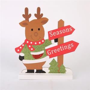 Décorations de Noël en bois de couleur naturelle écologiques très vendues pour cerfs et ours, ornements de bureau, marque Chiding CD-17 - Product Image 5