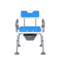 Siège de toilette et tabouret de douche double usage pour personnes âgées, design moderne, capacité 150 kg, finition mate ; transforme les toilettes à la turque en toilettes à la turque ou à la siège.
