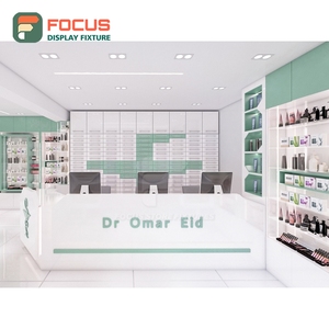 Professional Store Interior Solid Wood Glass Display Case Interior Design Beauty Retail Design - Product Image 1