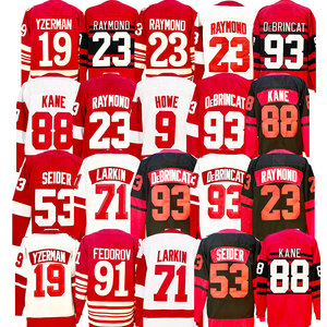 Maillot de hockey sur glace cousu pas cher 9 Howe 13 Datsyuk 19 Yzerman 23 Raymond 53 Seider 71 Larkin 88 <span class=keywords><strong>Kane</strong></span> 91 Fedorov 93 DeBrincat - Product Image 2