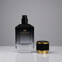 Flacon de parfum pour homme 2026, flacon de parfum noir irrégulier unique, flacon en verre, parfum 30ml 50ml 100ml avec boîte, logo personnalisé