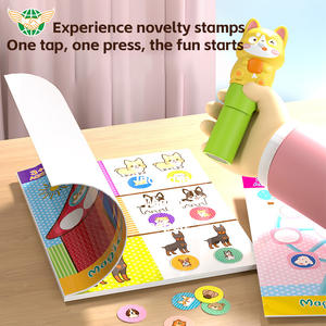 गर्म बिक्री शैक्षिक खिलौने बच्चे डिय खिलौना स्टांप सील पेन प्यारा जादू पुनः प्रयोज्य स्टिकर स्टाम्पर सेट टॉय - Product Image 5