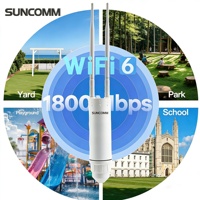 Punto de Acceso Inalámbrico para Exteriores AX1800 WiFi 6, Resistente al Agua IP67, Doble Banda, Antenas Omnidireccionales, AP para Exteriores para Granjas, Fábricas y Almacenes